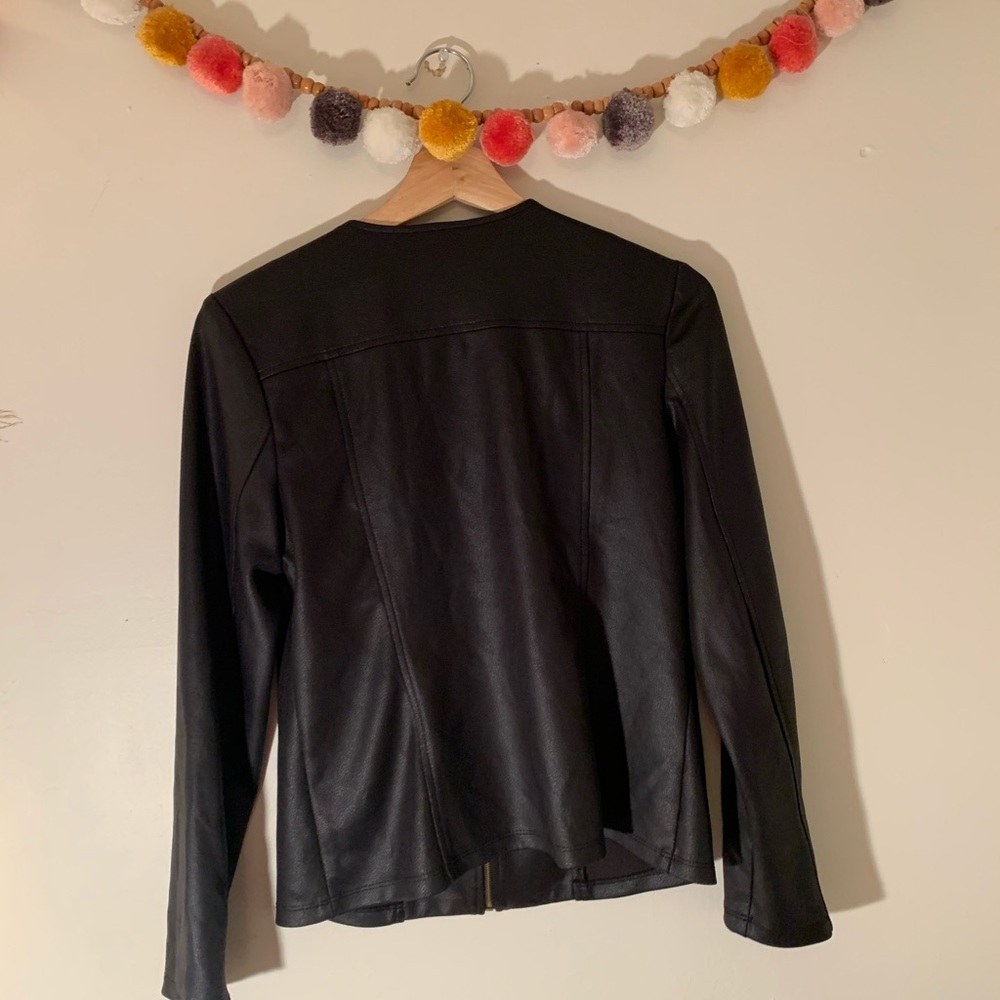 Kim & Co Faux Leather Jacket Size Xs View 4